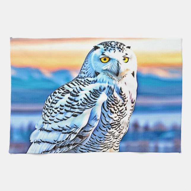 Linge De Cuisine Snowy Owl Majesty Design (Horizontal)