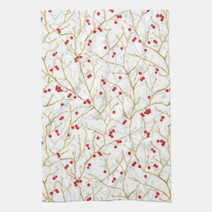 Linge De Cuisine Snowy Winterberries Christmas Coordination