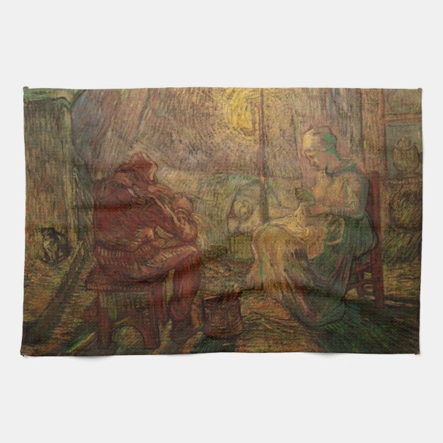 Linge De Cuisine Soirée - La Veillée par Vincent van Gogh (Horizontal)