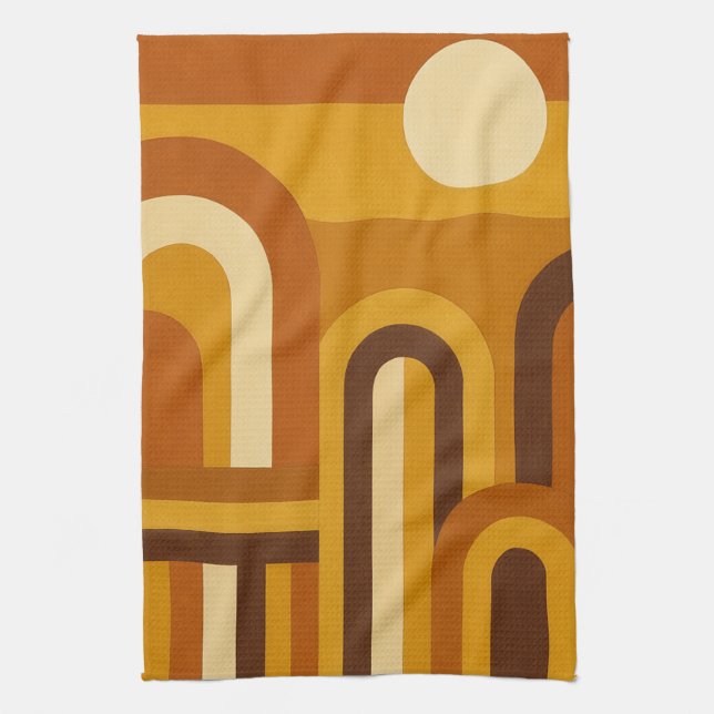 Linge De Cuisine Soleil & Arches Design Géométrique Moderne du Mili (Vertical)