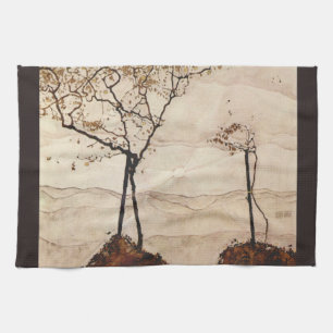 Linge De Cuisine Soleil d'automne et arbres par Egon Schiele, Art a