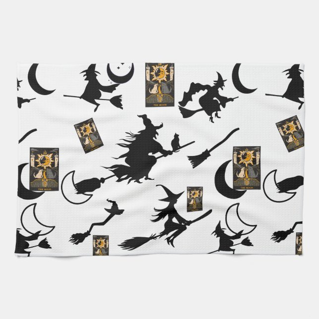 Linge De Cuisine sorcière assistant chatte lune bloomstick (Horizontal)