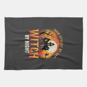 Linge De Cuisine Sorcière Coiffeuse Halloween Design Vintage_1