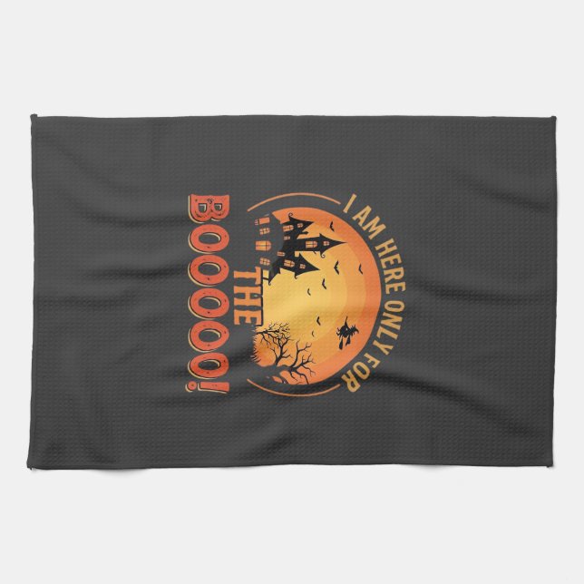 Linge De Cuisine Sorcière d'Halloween Maison hantée Boo Design_1 (Horizontal)