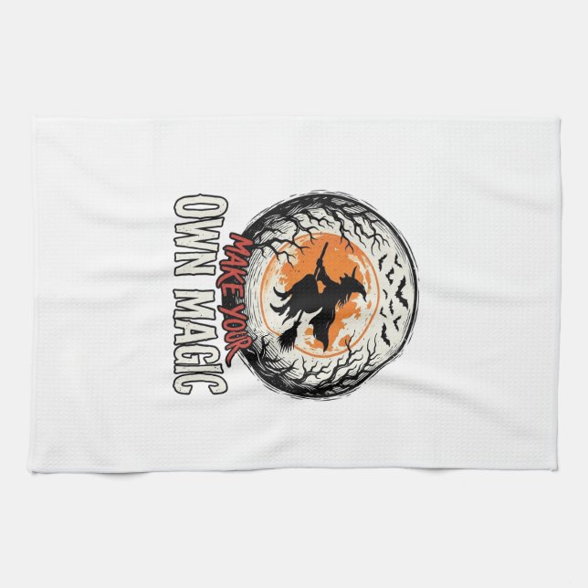 Linge De Cuisine Sorcière d'Halloween possède un design de chemise  (Horizontal)
