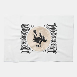 Linge De Cuisine Sorcière Halloween Lunes Dehors Balais Dehors