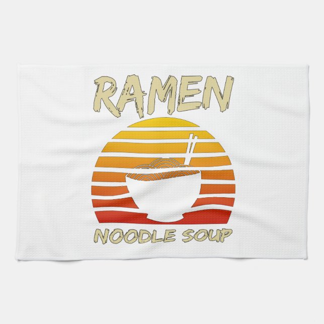 Linge De Cuisine Soupe de nouilles Ramen Kawaii nouilles japonaises (Horizontal)
