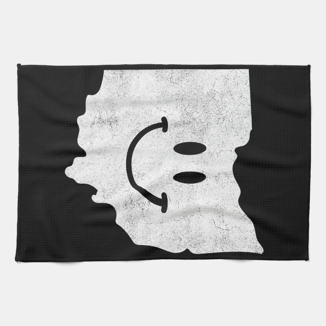 Linge De Cuisine Sourire en OH - Drôle Ohio Happy Face (Horizontal)