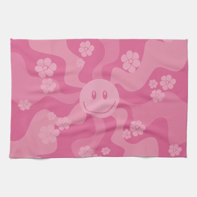Linge De Cuisine Sourire - rose (Horizontal)