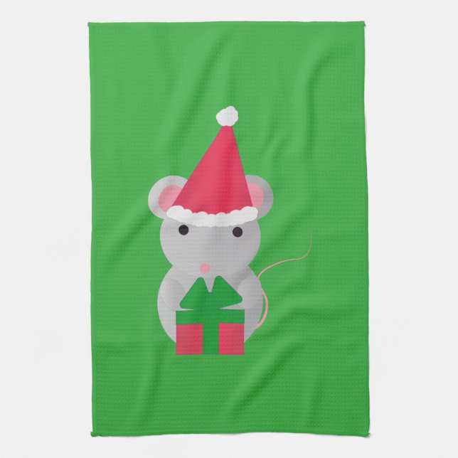 Linge De Cuisine Souris de Noël mignonne (Vertical)