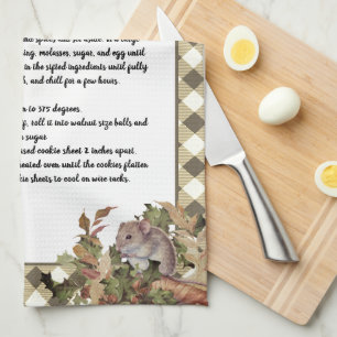 Linge De Cuisine Souris de Noël Recette sacrée Cadeau de Tan Plaid 
