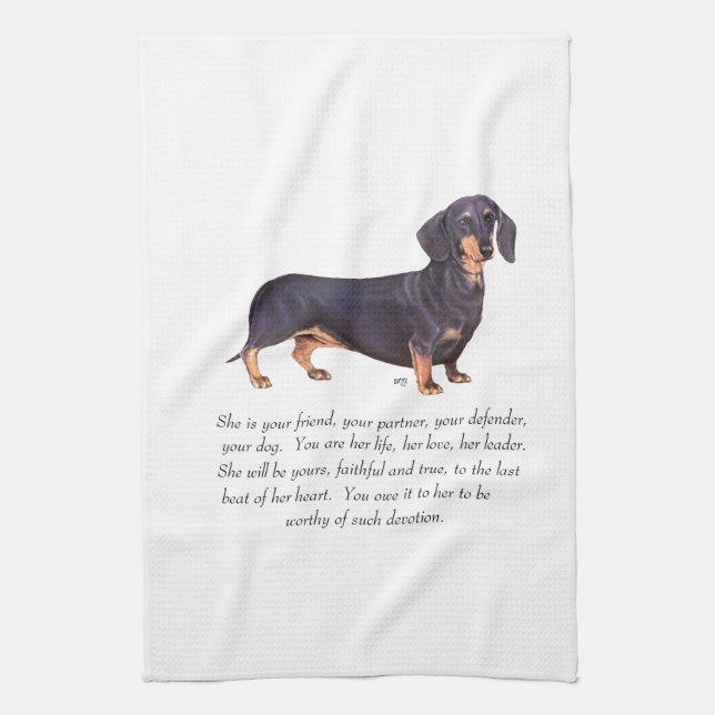 Linge De Cuisine Souvenir de Dachshund - Femelle (Vertical)