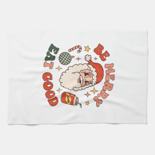 Linge De Cuisine Soyez Joyeux Mangez Bon Noël Père Noël Soda Canne