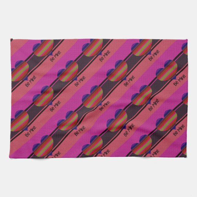 Linge De Cuisine Soyez le coeur arc-en-ciel Valentine de la mine (Horizontal)