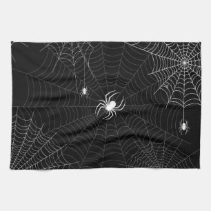 Linge De Cuisine Spider gothique Web Halloween noir et blanc