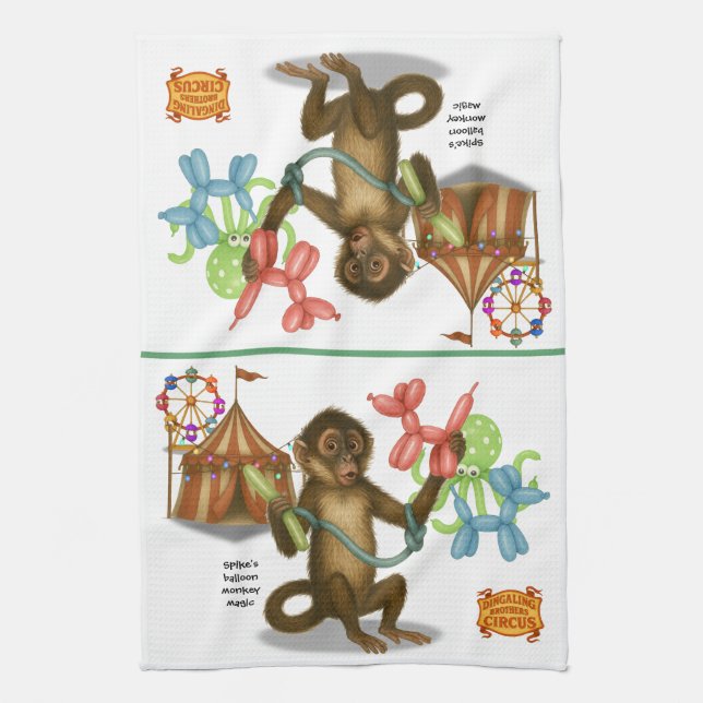 Linge De Cuisine Spike's balloon monkey magic (Vertical)
