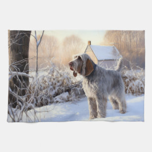 Linge De Cuisine Spinone Italiano Qu'il neige Noël