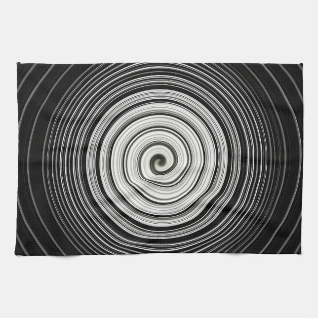 Linge De Cuisine spirale noire et blanche (Horizontal)