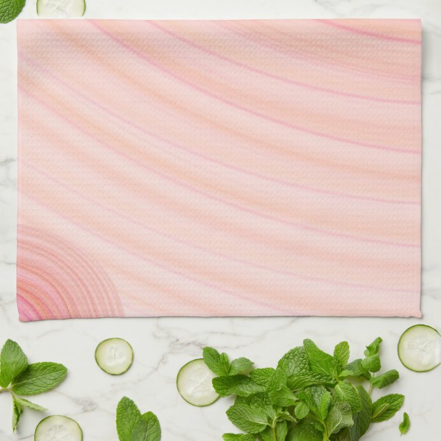 Linge De Cuisine Spirales Pastel Peach et Pink (Plié)