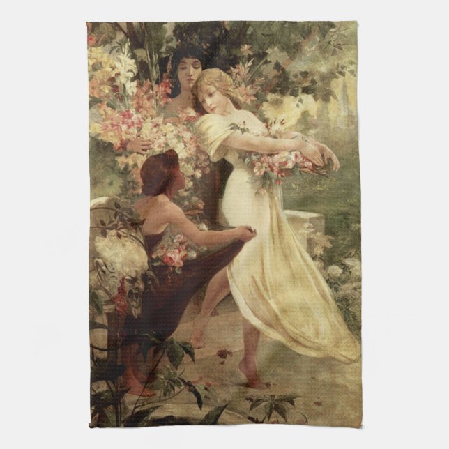 Linge De Cuisine Spirit Of Spring par Alphonse Mucha (Vertical)