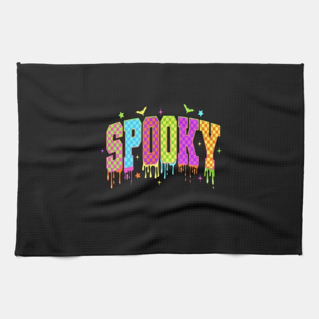 Linge De Cuisine Spooky Checkered Halloween (Horizontal)