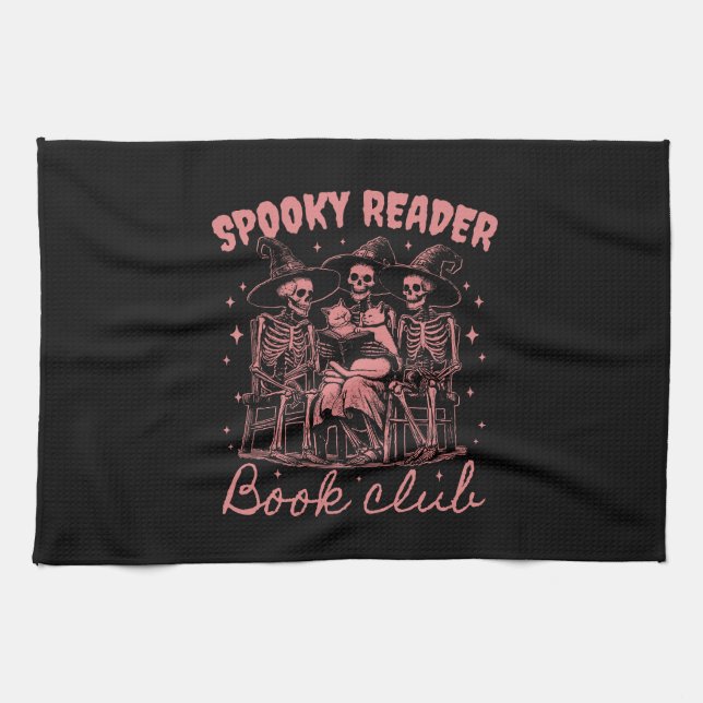 Linge De Cuisine Spooky Reader Book Club D Red (Horizontal)