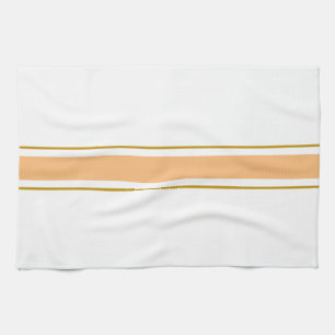 Linge De Cuisine Sporty Light Orange Brown White Racing Stripes