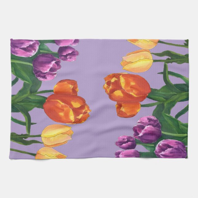 Linge De Cuisine Spring Tulips Kitchen Towels (Horizontal)