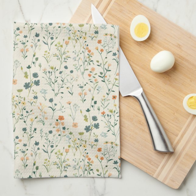 Linge De Cuisine Spring Wildflower Meadow Kitchen Towels (Quart Plié)