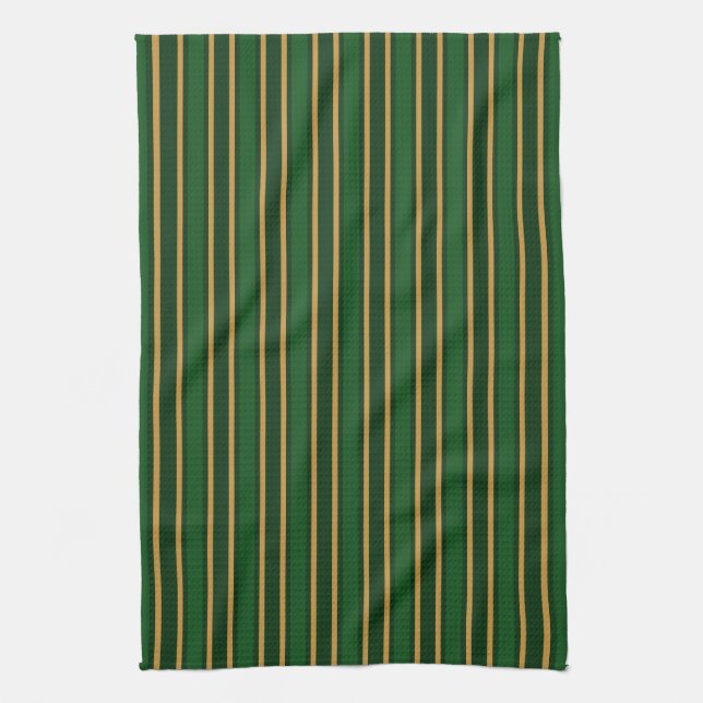 Linge De Cuisine Springbok vert et or bonbons rayures (Vertical)
