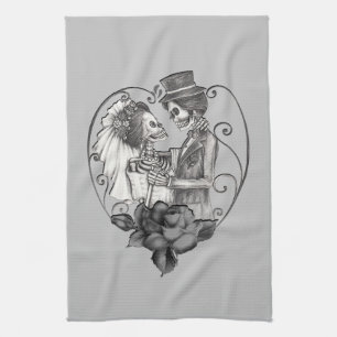 Linge De Cuisine Squelette Amour Couple Mariage Danse Toute Couleur