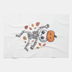 Linge De Cuisine Squelette de danse de Halloween mignon avec tête d