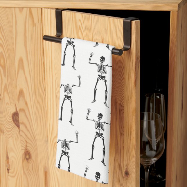 Linge De Cuisine Squelettes d'Halloween, des friandises ou un sort, (Pliage en tiers)