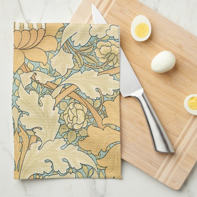 Linge De Cuisine St. James par William Morris, feuilles d'acanthe (Quart Plié)