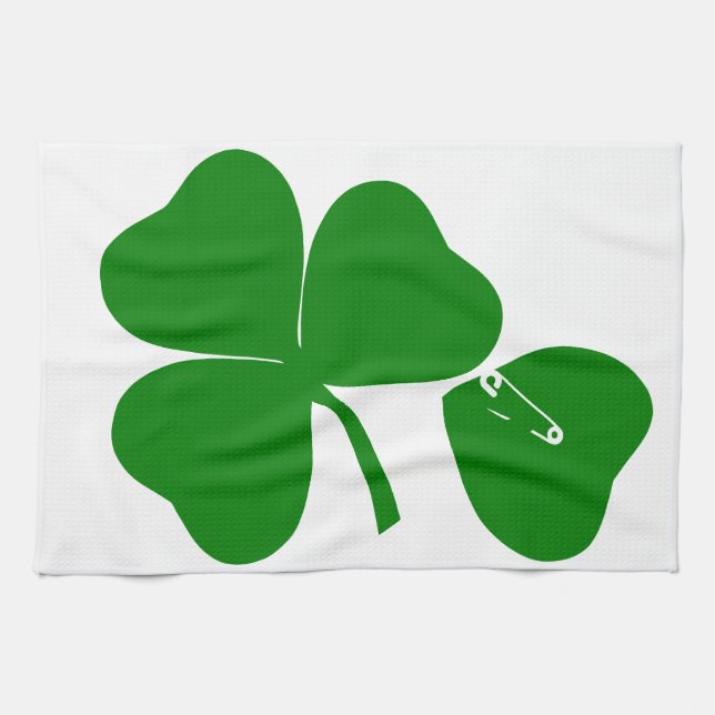 Linge De Cuisine St Patrick's Day - Obtenez Lucky 3 + 1 feuilles =  (Horizontal)