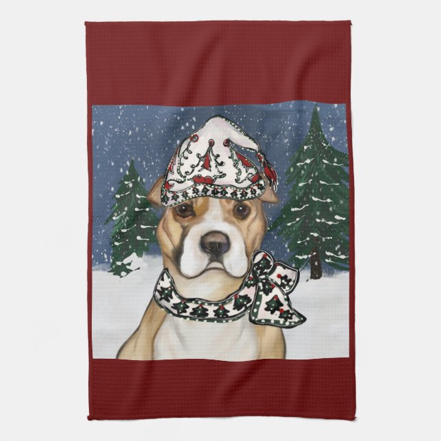 LINGE DE CUISINE STAFFORDSHIRE TERRIER AMÉRICAIN     (Vertical)