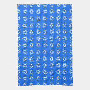 Linge De Cuisine Star de David Hanoukka Motif Bleu blanc