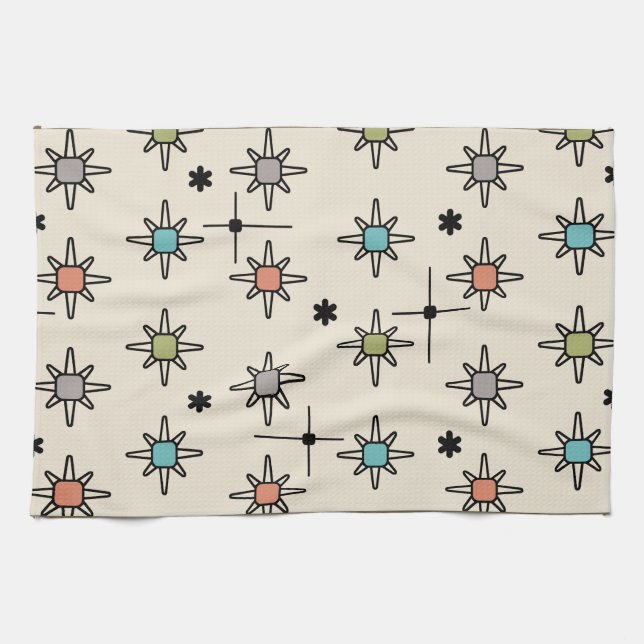 Linge De Cuisine Starbursts Ciel Atomique Multicolore (Horizontal)