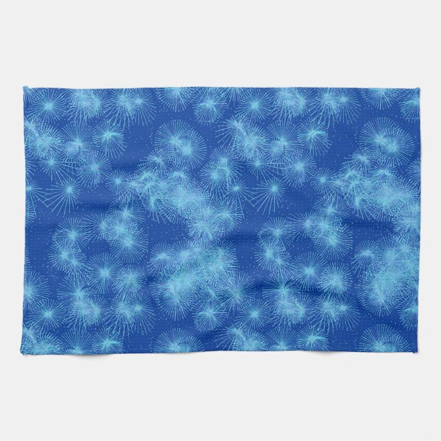Linge De Cuisine Starbursts en cristal de glace, arrière - plan ble (Horizontal)
