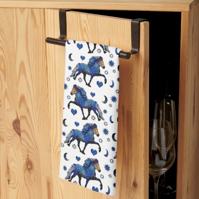 Linge De Cuisine Stary Night Charismatic Tolting cheval islandais (Pliage en tiers)