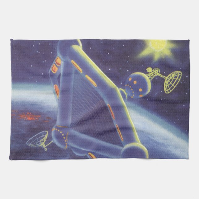 Linge De Cuisine Station spatiale en orbite de science-fiction vint (Horizontal)