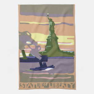 Linge De Cuisine Statue de la Liberté à New York, Voyage Vintage
