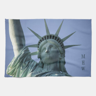 Linge De Cuisine Statue de la Liberté monogramme personnalisé servi