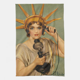 Linge De Cuisine Statue de la Liberté vintage, publicité de guerre 