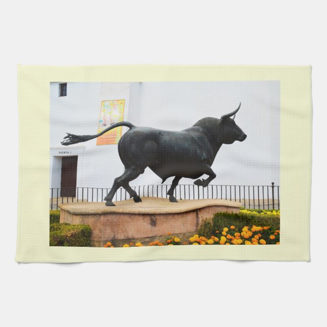Linge De Cuisine Statue d'un taureau (Horizontal)