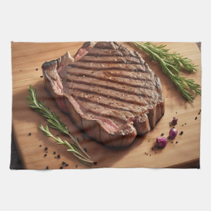 Linge De Cuisine Steak de Ribeye grillé au romarin