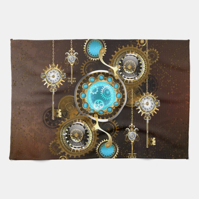 Linge De Cuisine Steampunk Arrière - plan rouillé avec des lentille (Horizontal)