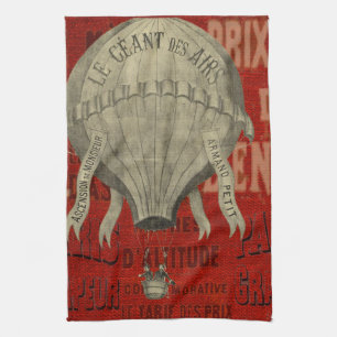 Linge De Cuisine Steampunk Hot Air Ballon Ride Polices graphiques e