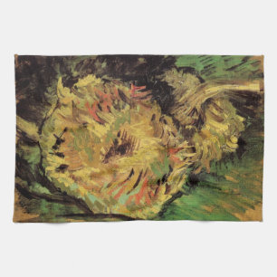Linge De Cuisine Still Life Two Cut Sunflowers par Vincent van Gogh