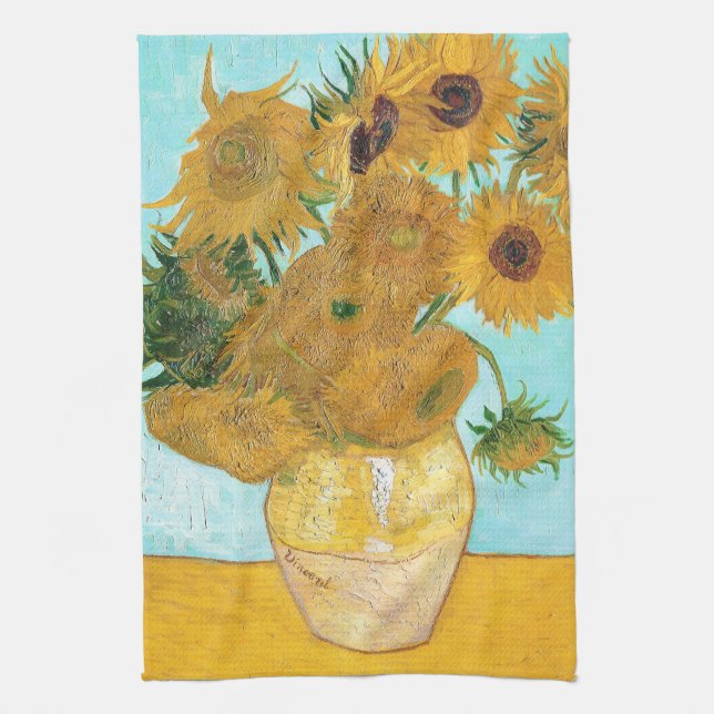 Linge De Cuisine Still Life - Vase avec douze tournesols van Gogh (Vertical)